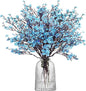 Uieke 30 Pcs Artificial Baby Breath Flowers Fake Blue Gypsophila Bouquets Faux Silk Flower Real Touch Flowers for Wedding Farmhouse Decor DIY Home Party Office Kitchen Hotel Bathroom Garden