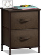 Sorbus Nightstand with 2 Drawers - Bedside Furniture End Table Night Stand with Steel Frame, Wood Top & Easy Pull Fabric Bins - Small Dresser & Chest for Home, Bedroom Accessories & Office