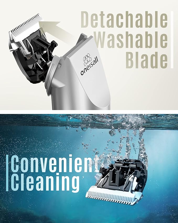 oneisall Dog Shaver Clippers Low Noise Rechargeable Cordless Electric Quiet Hair Clippers Set for Dogs Cats Pets-Mewly Pet