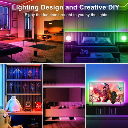 TJOY 200ft Led Strip Lights(2 Rolls of 100ft), Color Changing RGB Led Lights for Bedroom, Long Tape Lighting with 44 Key Remote, Rope Lighting Indoor for Living Room Decor