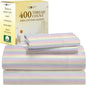 California Design Den Deep Pocket Twin Sheets Set - 400 Thread Count Sateen, Natural 100% Cotton Sheets, Cooling and Durable Bedding Set - Rainbow Striped