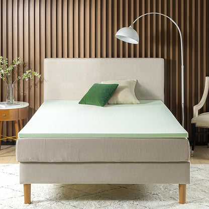 ZINUS 2 Inch Green Tea Memory Foam Mattress Topper, Smaller, More Convenient WonderBox Packaging, Pressure-Relieving Layers, CertiPUR-US Certified, Full