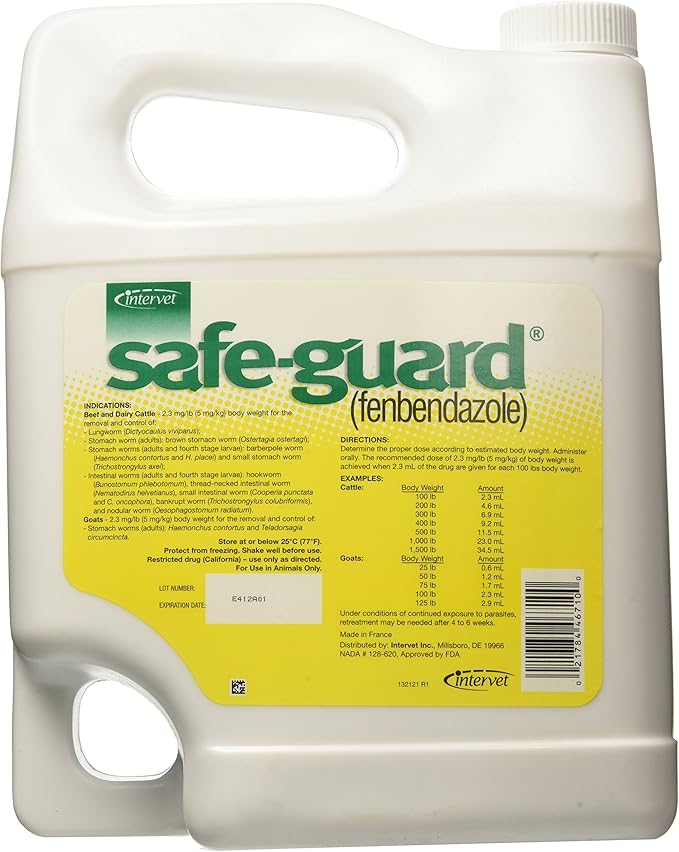 Merck Vetoquinol Safeguard Suspension Pet Wormers, 1-Gallon-Mewly Pet