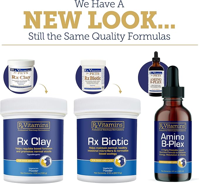 Rx Vitamins Amino B-Plex Cat & Dog Supplement - Vitamin B Complex Liquid Plus Amino Acids for Dogs & Cats - Appetite Booster and Cat & Dog Weight Gainer - Supplements & Vitamins - 8 oz-Mewly Pet