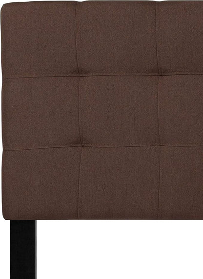 Flash Furniture Bedford Tufted Upholstered Queen Size Headboard in Dark Brown Fabric