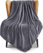 Exclusivo Mezcla Fleece Throw Blanket for Couch, Sofa, 300GSM Super Soft and Warm Blankets, Dark Grey Throw All Season Use, Cozy, Plush, Lightweight, 50x60 Inches