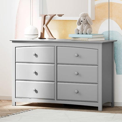 Storkcraft Kenton 6 Drawer Universal Dresser (Pebble Gray) – Dresser For Kids Bedroom, Chest Of Drawers For Bedroom With 6 Drawers