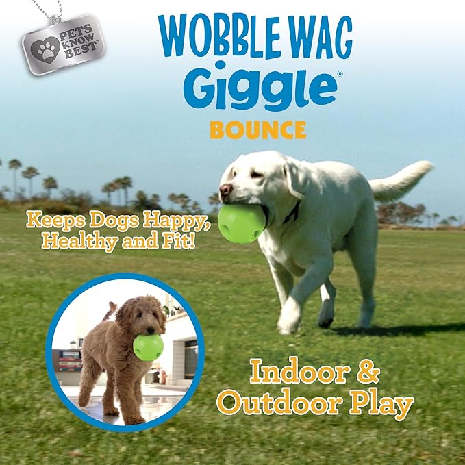 Wobble Wag Giggle Bounce Interactive Dog Toy- Sound Making Bouncing Ball for Dogs Ages Indoor & Outdoor Play, Soft & Durable with Easy Grip Design- Pets Know Best-Mewly Pet