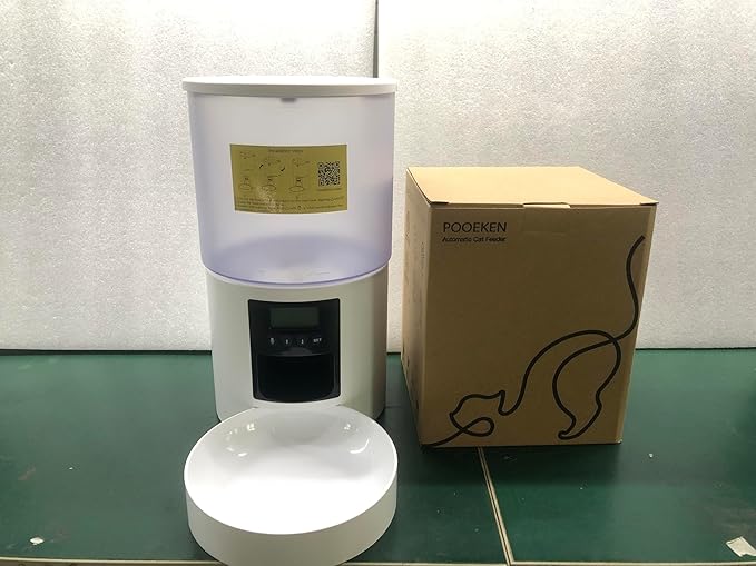 Automatic Cat Feeder Food Dispenser: 4L Timed Small Dog Dry Food Dispenser with 10s Voice - Distributeur Nourriture Chat Hund Programmable - Auto Pet Feeder with 1-6 Meals White-Mewly Pet