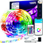 VOLIVO 100ft Led Strip Lights for Bedroom, Color Changing Led Light Strips Kit with 24 Keys IR Remote and Smart App Control, RGB Music Sync Lighting for Room, Home Decor