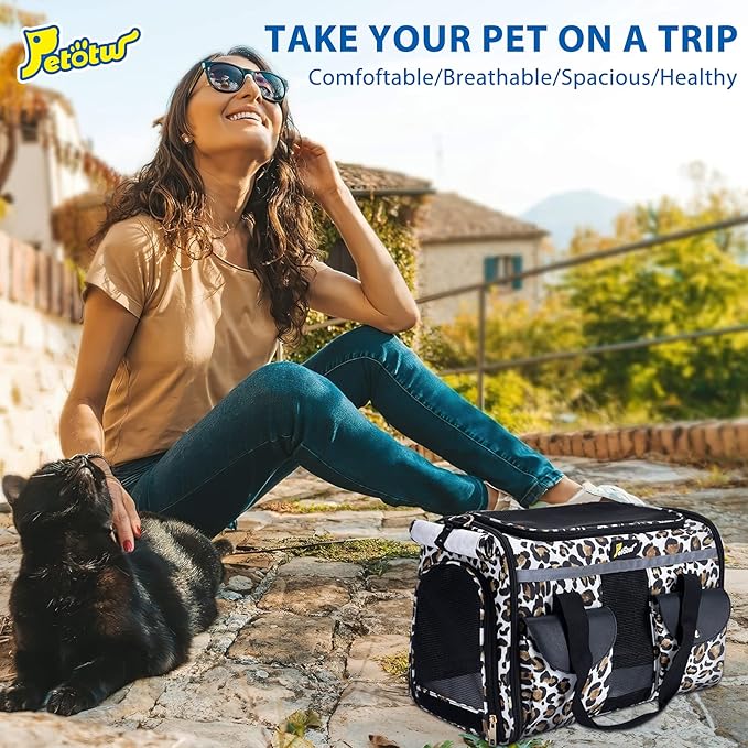 Pet Carrier for Small Dogs and Cats - Soft-Sided Travel Kennel, Portable Foldable Bag (Large)-Mewly Pet