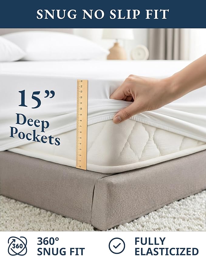 LANE LINEN 100% Organic Cotton Twin Sheets Set, 3Pc Twin Bed Sheets, Soft & Comfy Breathable Cotton Percale Sheets for Twin Size Bed, Dorm Room Essentials Low Pill Fade Resistant White Sheets