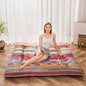 MAXYOYO Bohemian Retro Floor Mattress Vintage Floral Japanese Futon Mattress Roll Up Thicken Sleeping Bed Portable Camping Mattress Floor Lounger Couch Bed Pad, Twin Size