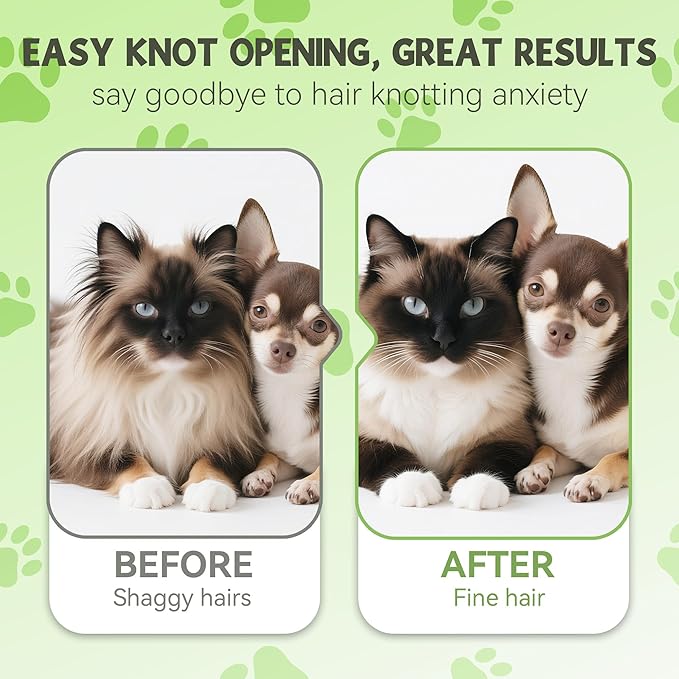 Flea Comb for Cats & Dogs Brush for Shedding Self Cleaning Pet Comb Lice Comb with Long & Short Stainless Steel Teeth Pet Hair Removal Tool 2025-Mewly Pet