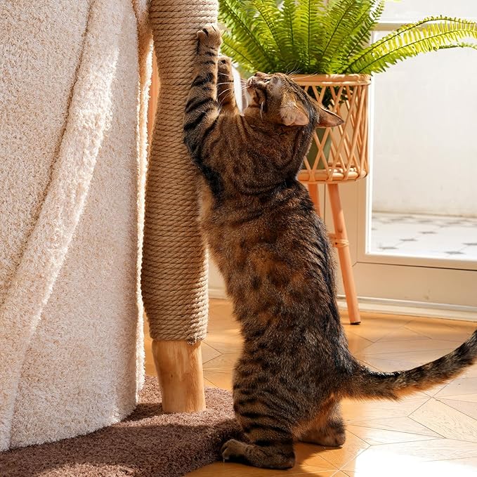 70" Heavy Duty Cat Tree for Large Cats with Toys, All-in-One Cat Tower with Cat Perch, Tall Cat Tower with Scratching Post, Brown Modern Cat House-Mewly Pet