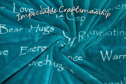 Chanasya Premium Healing Warm Hugs Caring Gift Blanket - for Positive Energy Love Support Comfort Strength - Cancer Chemo Surgery Get Well Gift - Patient Women Men Friend (Twin) Teal