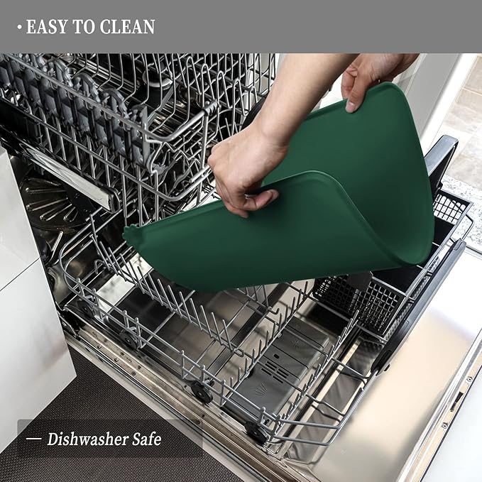 Waterproof Pet Feeding Mat with High Raised Edges, Heavier and Thicker Placemats for Cat Dog Water Bowl with BPA Free, Dogs Cats Food Mats for Messy Drinkers to Prevent Spill and Protect Floors-Mewly Pet