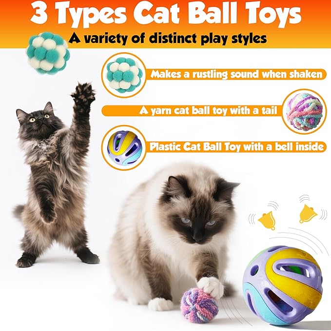 Cat Toys Set for Indoor Cats – 18PCS Cat Toys with Teaser Wand, Mouse, Ball, Spring Toys for Kittens, Interactive Cat Teaser Toys for Bored Cats Exercise and Play-Mewly Pet