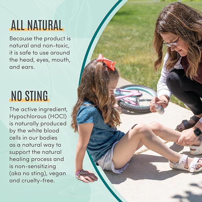 Active Skin Repair First Aid Healing Skin Spray - Natural & Non-Toxic with Hypochlorus Acid for Minor Cuts, Wounds, Scrapes, Rashes, Sunburns, & More, 3 oz-Mewly Pet