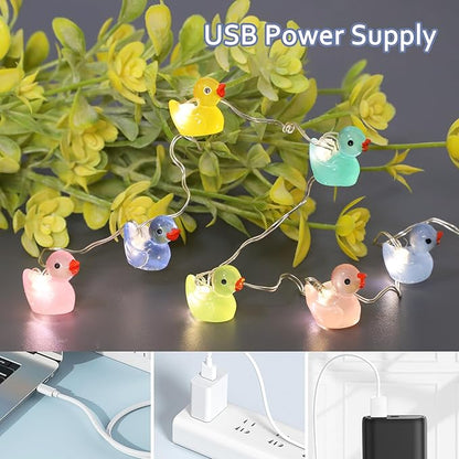 Impress Life Duck String Lights with Remote Timer, 10FT 40LEDs Cute Indoor String Lights, Warm White Glow Fairy Lights Battery Operated or USB for Bedroom Party Garden Decor