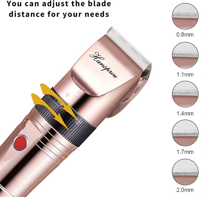 Dog Clippers for Grooming, Professional 5000mAh Battery Dog Trimmer for Thick Hair,Heavy Duty Cordless Dog Trimmer for Grooming, Low Noise with Guard Combs for Dog Cat-Mewly Pet