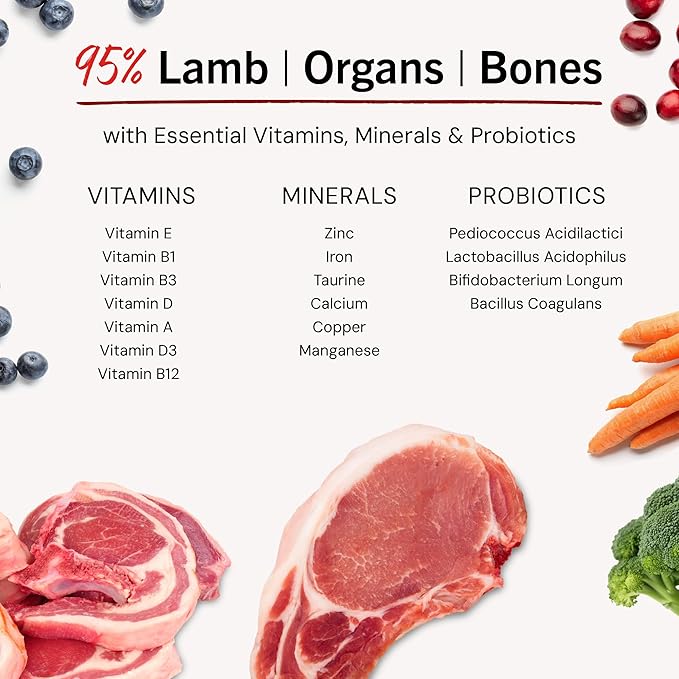 Stella & Chewy's Freeze-Dried Raw Dinner Patties - Dandy Lamb Recipe - High Protein Grain-Free Puppy & Dog Food - Perfect For Picky Eaters - 5.5 oz-Mewly Pet