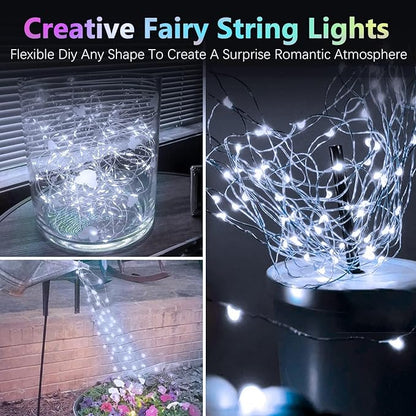 4 Pack 60 LED Christmas Fairy Lights Battery Operated with Timer, 20FT Waterproof Twinkle Lights Indoor Outdoor, String Lights for Bedroom, Wedding, DIY, Centerpiece, Christmas Decorations(Cool White)