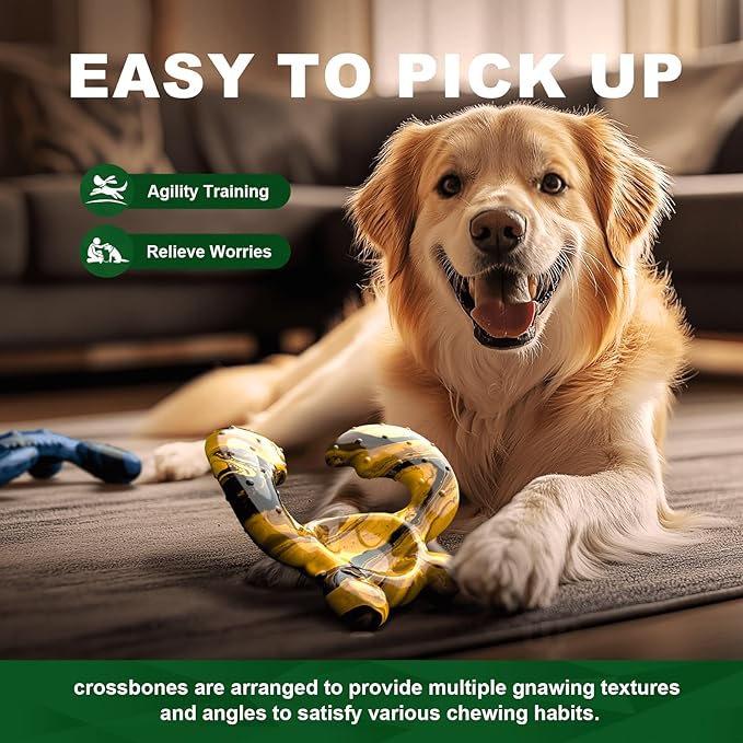 Durable Dog Chew Toy for Aggressive Chewers - Tough Nylon Bone for Medium Breeds, Interactive Teething Toy with Real Bacon Flavor, Keeps Dogs Busy, Christmas Birthday Gifts for Dogs-Mewly Pet