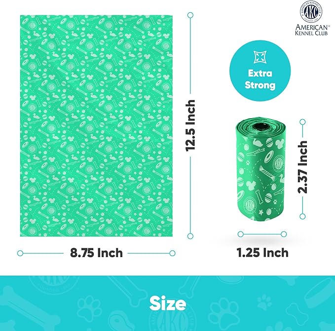 AKC Dog Poop Bags - Leak Proof Pet Waste Bags - 16 Refill Rolls - Lavender Scent - 240 Count (Toy Print)-Mewly Pet