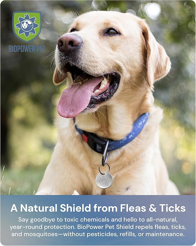 Natural Flea & Tick Repellent Collar Tag for Dogs & Cats – BioPower Pet Shield – Safe for Pets When Used as Directed – Lasts 1 Full Year (Small Tag (<10 Lbs), 2, Count)-Mewly Pet