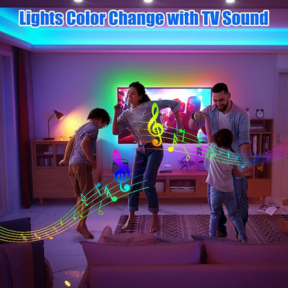 maylit ICRGB TV LED Backlight, 24.6ft Bluetooth LED Lights for TV 85-100in, USB Powered TV Lights Kit with Remote and App Control, Music Sync, Color Change with TV Sound, Bias Lighting for HDTV