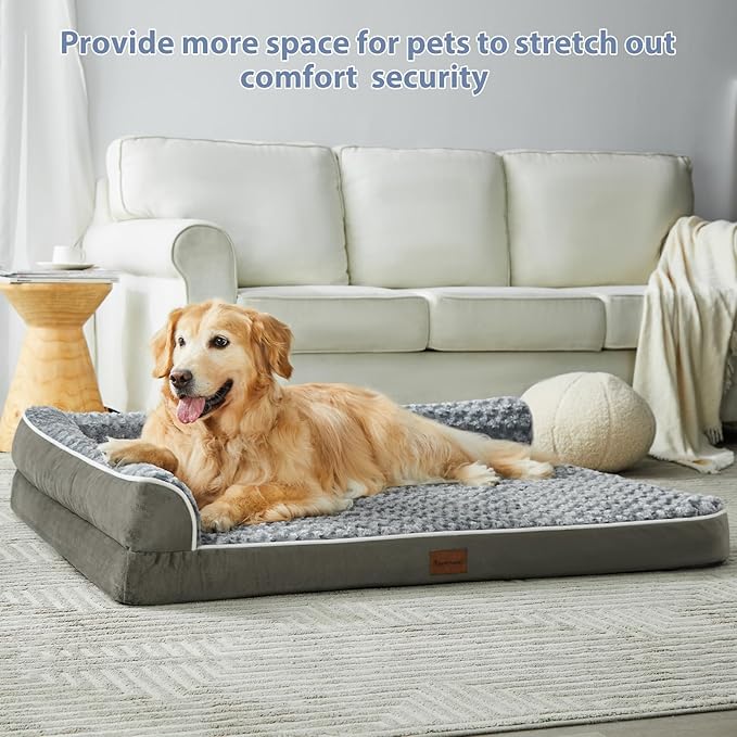 BFPETHOME Orthopedic Dog Beds for Large Dogs-Waterproof Sofa Dog Bed with Removable Washable Cover, Big Pet Bed with Waterproof Lining and Nonskid Bottom,Pet Bed for Large Dogs-Mewly Pet