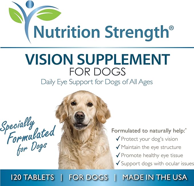 Eye Care for Dogs Daily Vision Supplement with Lutein, Zeaxanthin, Astaxanthin, CoQ10, Bilberry Antioxidants, Vitamin C, Vitamin E Support for Dog Eye Problems, 120 Chewable Tablets-Mewly Pet