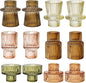 Brown Candlestick Holders 12PCS Ribbed Glass Taper Candle Holders Set for Tealight Candlestick Candles, Table Centerpieces for Thanksgiving Christmas Farmhouse Decor Indoor and Outdoor