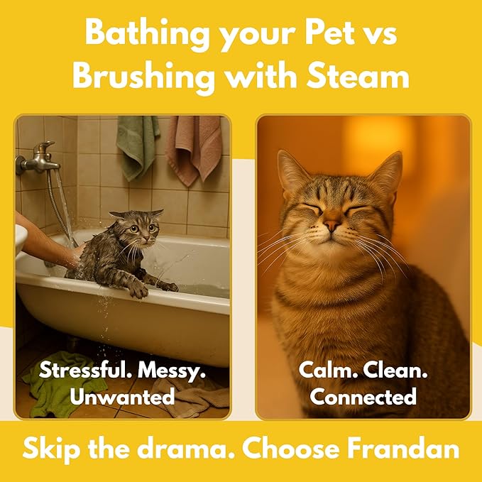Steam Cat Brush for Indoor Cats – Mist Spray Comb for Shedding & Hair Removal | Silicone Pet Grooming Tool for Long-Haired Cats & Dogs-Mewly Pet