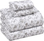 RUVANTI Flannel Sheets Full Size - 100% Cotton Double Brushed Bed Sheets Set, Deep Pockets 16 Inches, All Seasons Breathable & Extra Soft Full Sheets, Warm & Cozy, 4 Piece, Vintage Flora