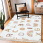 Boho Rug Rainbows Terracotta Colors Neutral Nursery Art Scandinavian Chic Area Washable Hallway Runner Meditation Mat Minimalist Home Decor for Living Room Bedroom Playroom Classroom, 3'x5