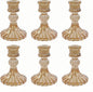 Glass Candlestick Holder,Striped Taper Candle Holders,Set of 6 Candle Stand for Table Centerpieces, Home Decor,Weddings,Festival and Parties (Amber Stripe Pattern)