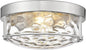 FEMILA Flush Mount Ceiling Light Fixture, 12" Brushed Nickel Ceiling Light, Water Ripple Glass, for Hallway, Living Room, Kitchen, Bedroom, E26 Base, 4FTJ22WG-F BN