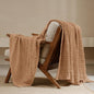 PHF 100% Cotton Waffle Weave Throw Blanket, Soft Lightweight Breathable Cozy Throws for Couch Bed Sofa, Luxury Aesthetic Woven Blanket for Home Decor & Office, 50"x60", Clay