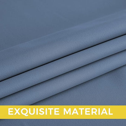 NICETOWN Stone Blue Energy Saving Drapes - Grommet Top Thermal Insulated Shades for Yard Door, Hall, Office, Flat, Garage - Durable, 1 Pair, W52 x L95