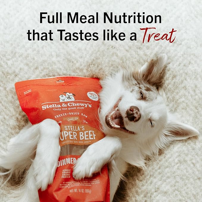 Stella & Chewy's Freeze-Dried Raw Dinner Patties - Beef Recipe - High Protein Grain-Free Puppy & Dog Food - Perfect For Picky Eaters - 5.5 oz-Mewly Pet