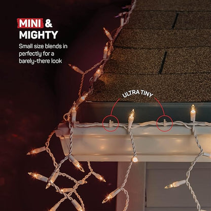 SEWANTA Christmas Light Clips - Set of 200 Mini Clips for Gutters and Shingles - Hanging Outdoor Lights - USA Made - No Tools Required