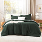 Litanika Forest Green Comforters Oversized Queen Size, 3 Pieces Lightweight Solid Bedding Comforter Set, All Season Fluffy Bed Set (98x98In Comforter & 2 Pillowcases)