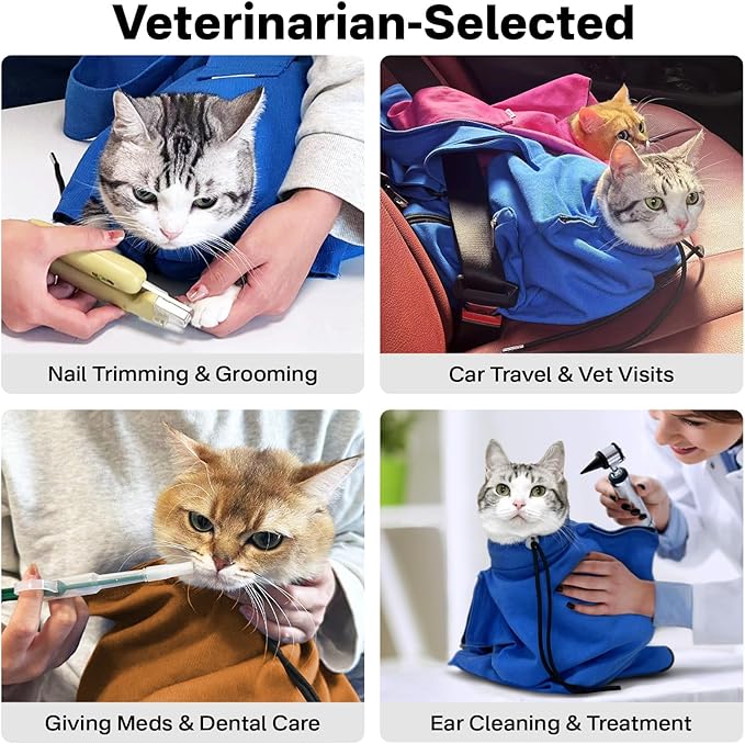 [Cozy Travel] Cat Carrier Pouch, Soft Sided Cat Sling Bag for Small Medium Cats, Carrying Sack, Restraint for Nail Trimming, Grooming,Caramel Small Upgrade-Mewly Pet