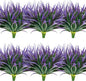 16pcs Artificial Plants Outdoor Flowers UV Resistant Fake Tall Grass Plants Faux Tropical Shrubs Plastic Greenery Bushes Front Porch Patio Garden Outside Decoration