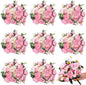 Hoteam 24 Bundles Artificial Peonies Flowers Wedding Faux Flowers Silk Peony Bouquet Bulk Bride Fake Florals Arrangements for Table Centerpieces Wedding Party Vase Decor (Light Pink, White)