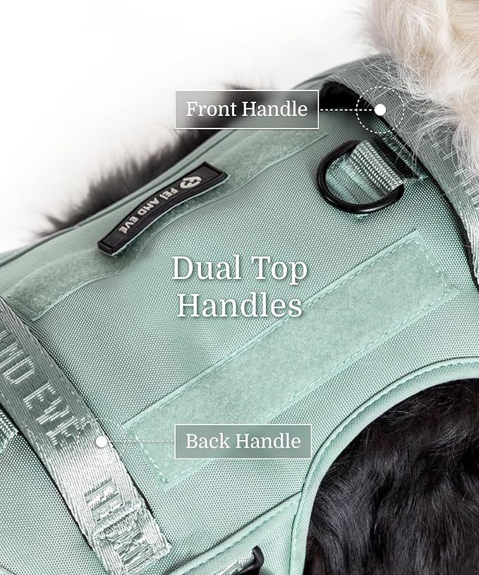 2025 New Edition, Fei & Eve MagEase Dog Harness - 3-Second Magnetic Buckles | 3-Point No-Pull Control | Heavy-Duty 900D Nylon | Dual Safety Handles | Breathable Mesh | Adjustable Fit | X-Large, Green-Mewly Pet