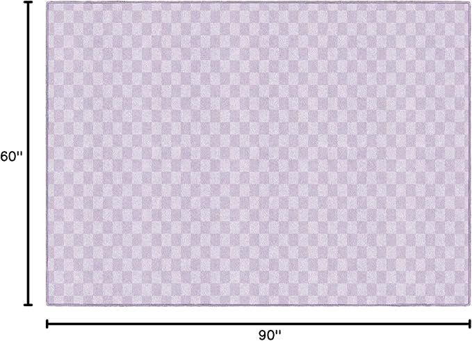 Flagship Carpets Schoolgirl Style Lavender Checkerboard Educational Area Rug for Kids Room Seating Décor, Children's Classroom, Play Carpet for Teaching and Playroom, 5' x 7'6", Purple