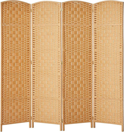 Rose Home Fashion 6 ft Tall Room Divider, Room Dividers and Folding Privacy Screens, 15.7in Privacy Screen 4 Panel Partition Temporary Wall Separation for Private, Light Beige